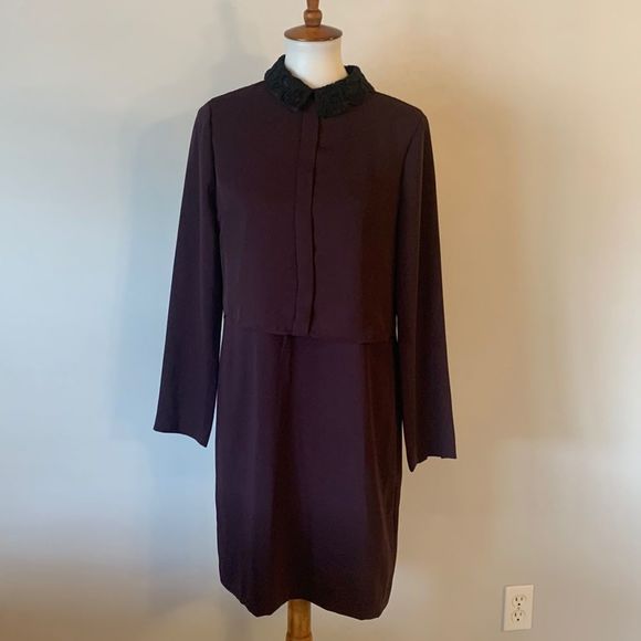 [REISS] Purple Long Sleeve Dress - Size 6 - Picture 1 of 7